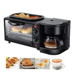 Three-In-One Breakfast Maker with Coffee Maker, Mini Oven Oven Toaster Grill